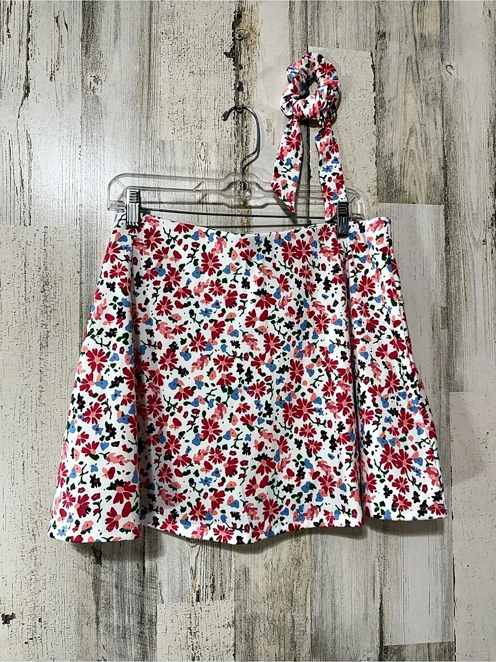 Cynthia Rowley ACTIVE Tennis 🎾 Skirt Floral White & Pink Size XL Like New